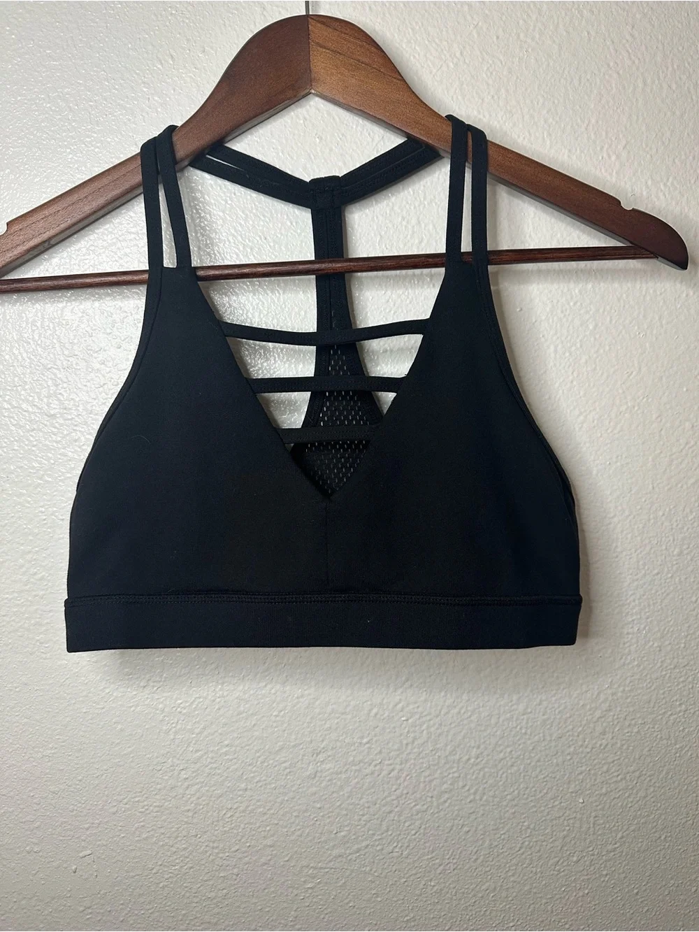 ZYIA Black Strappy V-Neck Sports Bra